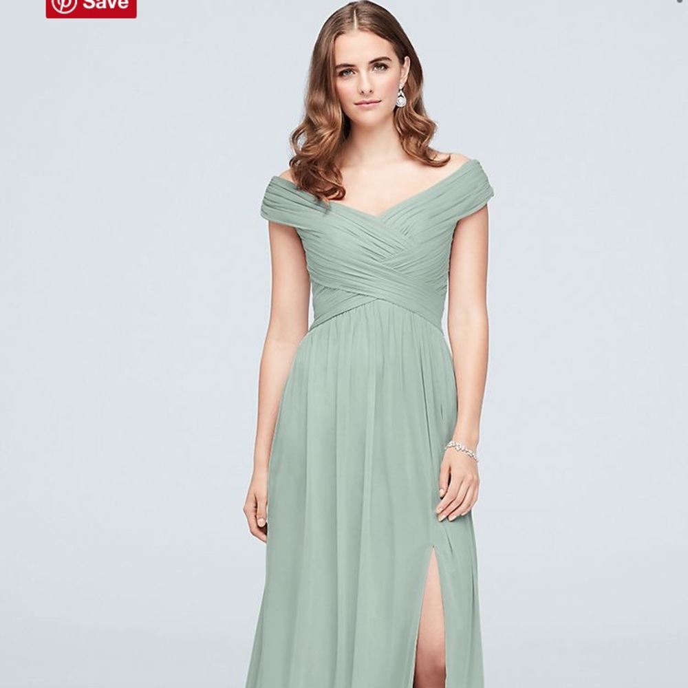 David’s Bridal Dusty Sage Bridesmaid Dress
